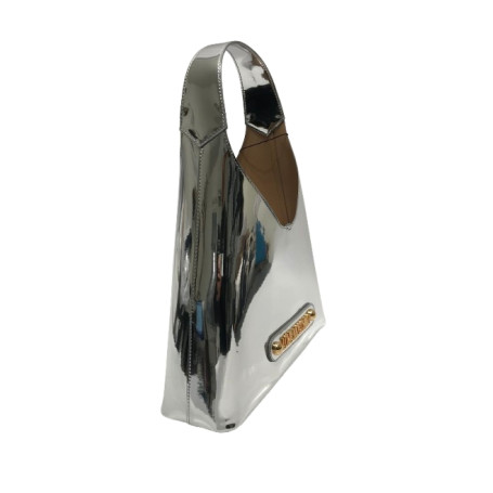 Borsa donna Love Moschino shopper a spalla in ecopelle mirror argento BS26MO08 JC4134PP1OLP0902