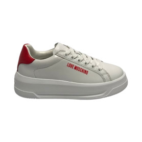 Scarpe Love Moschino sneaker Eclipse 50 in pelle bianco/ rosso DS26MO06 JA15065G1OIAH10C