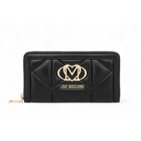 Portafoglio donna Love Moschino zip around trapuntata nero AS26MO10 JC5644PP1OLC0000