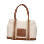 Borsa donna Love Moschino shopper canvas naturale/ PU cuoio BS26MO50 JC4064PP1OLZ110A
