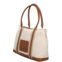 Borsa donna Love Moschino shopper canvas naturale/ PU cuoio BS26MO50 JC4064PP1OLZ110A