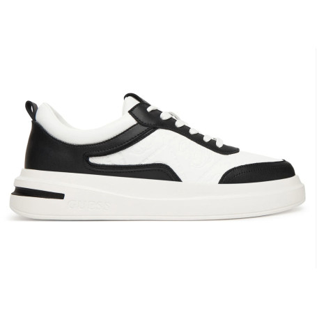 Scarpe uomo Guess sneaker Elbano logo in pelle ed ecopelle white/black US26GU04 FMFONAELL12