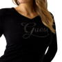 Maglione donna Guess con strass logo black ES26GU30 W6RR50Z2NQ2