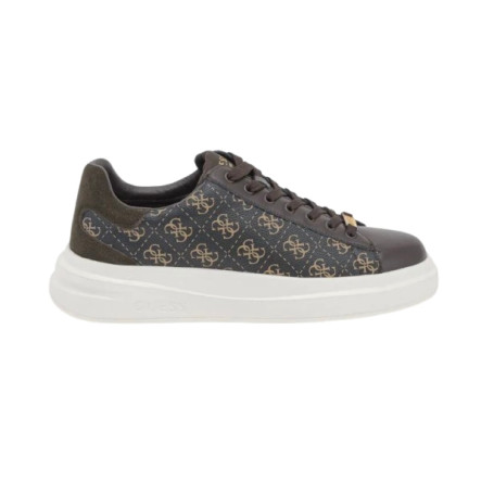 Scarpe uomo Guess sneaker Elba 4G logo in pelle brown ocre US26GU09 FMPVIBFAL12