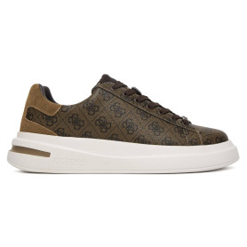 Scarpe uomo Guess sneaker Elba 4G logo in pelle ed ecopelle brown US26GU10 FMPELAFAL12