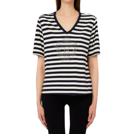 T-shirt donna Liu Jo white milk/blue ES26LJ18 TA6206 JS005 C3882