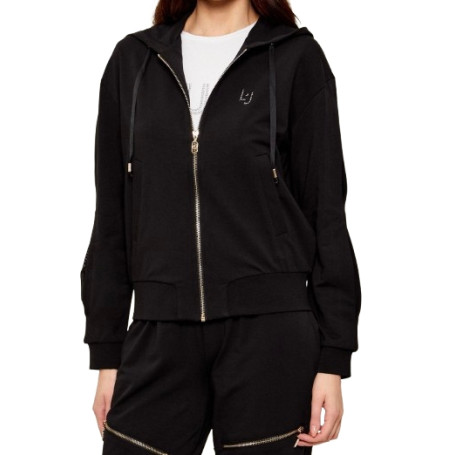 Felpa aperta donna Liu Jo con zip nero ES26LJ12 TA6090 FS090