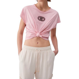 T-shirt donna Liu Jo petalo logo strass ES26LJ19 TA6164 JS870 P9191