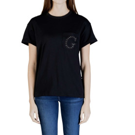 T-shirt donna Guess pocket logo strass nero ES26GU39 W6GI17K3037