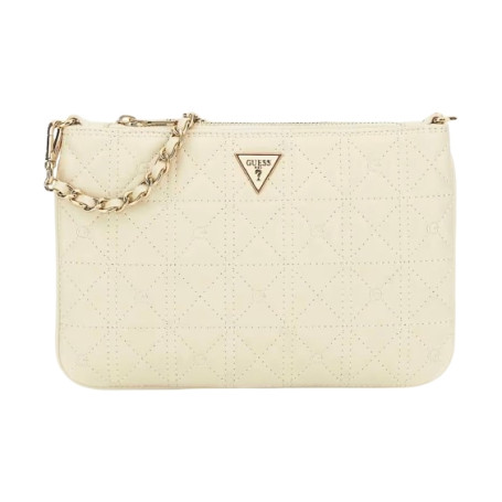 Borsa a mano Guess flat pouch ecopelle trapuntata stone BS26GU121 PW7568P6274