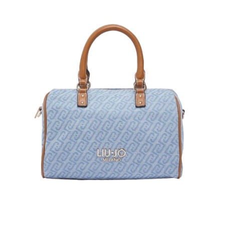 Borsa donna bauletto Liu-jo Evrim Satchel S jacquard dusty blue BS26LJ65 AA6052 T379A