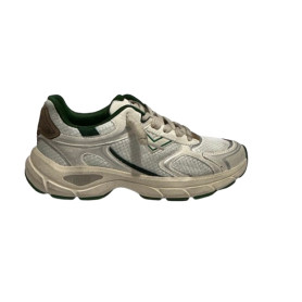 Scarpe uomo 4B12 sneakers running Newrun white/ green US26QB08 NEWRUN-U05