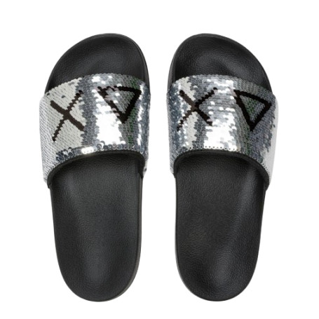 Slippers beach donna Sun68 4411 argento/nero DS26SU16 X36203