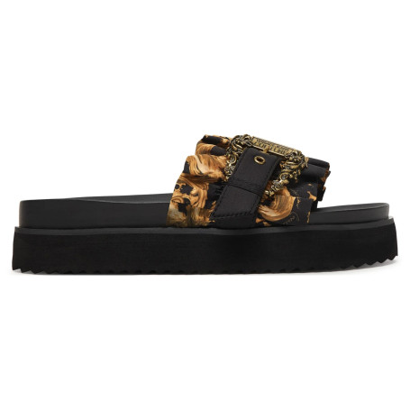 Slippers donna Versace Jeans Couture zeppa nero DS26VE09 80VA3SM5 ZS175 G89