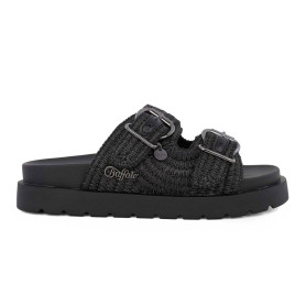 Slipper donna Buffalo Raya Ari Bo raffia vegan nero DS26BF07 BN1602336