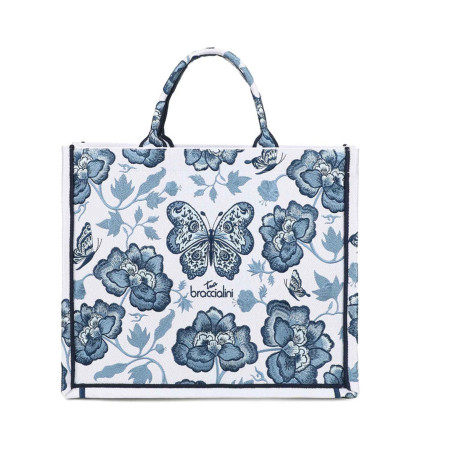 Borsa a mano Braccialini Queen tote blu butterfly BS26BR26 B18921