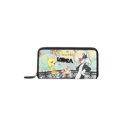 Portafoglio zip around Braccialini Cartoline Looney tunes multicolore AS26BR02 LT257_126