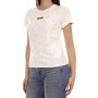 T-shirt donna Liu Jo white milk strass ES26LJ43 TA6157 JS923 M9223