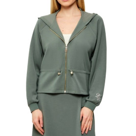 Felpa aperta donna Liu Jo con zip military ES26LJ40 TA6076 JS869 76009