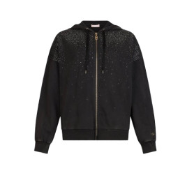 Felpa aperta donna Liu Jo con zip nero/waterfall ES26LJ36 TA6196 JS008