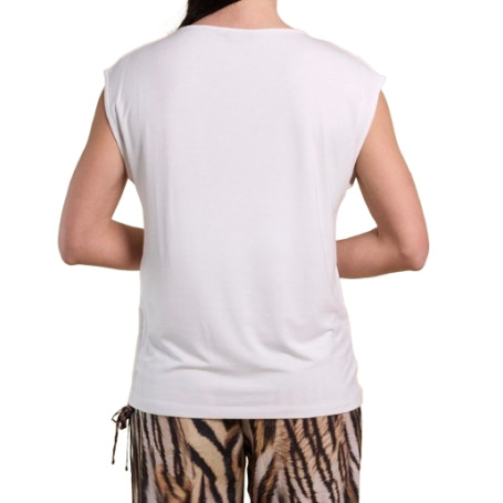 T-shirt donna Liu Jo bianco/animalier ES26LJ49 VA6047 JS360 S9740