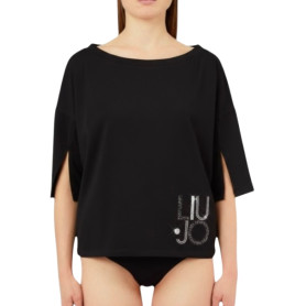 T-shirt donna Liu Jo nero/liu jo mix ES26LJ50 VA6173 JS003 P9500