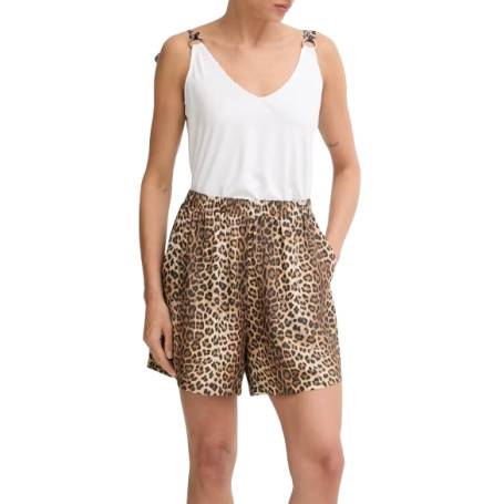 Top donna Liu Jo bianco con fiocchi animalier ES26LJ58 VA6114 JS360 S9740