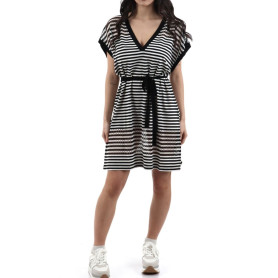 Abito donna Liu Jo in jersey rigato nero/bianco ES26LJ62 VA6036 J3908 09096