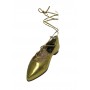 Scarpe donna Elite ballerina a punta con laccio alla caviglia in pelle colore gold DS22EL02 S11034