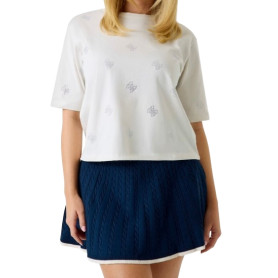 T-shirt donna Guess con strass logo 4G bianco ES26GU71 V6GI18K2985 G056