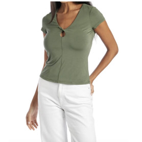 Top donna Guess Emmie pearl oyster verde militare ES26GU75 W6GP37K3252 A838