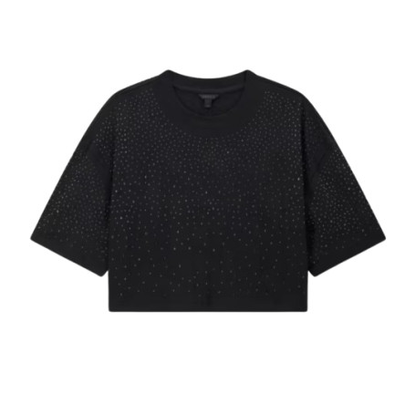 T-shirt donna Guess con strass blu ES26GU80 W6GI42K3582 JBLK