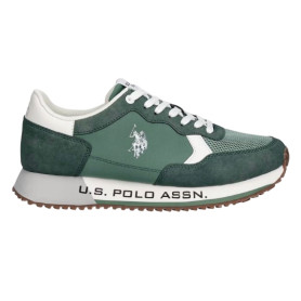 Scarpe U.S. Polo sneaker running Cleef011M in ecopelle scamosciata/tessuto light green US26UP04