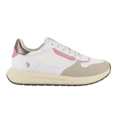 Scarpe U.S. Polo sneaker running Seneka003A in ecopelle scamosciata/tessuto white DS26UP09