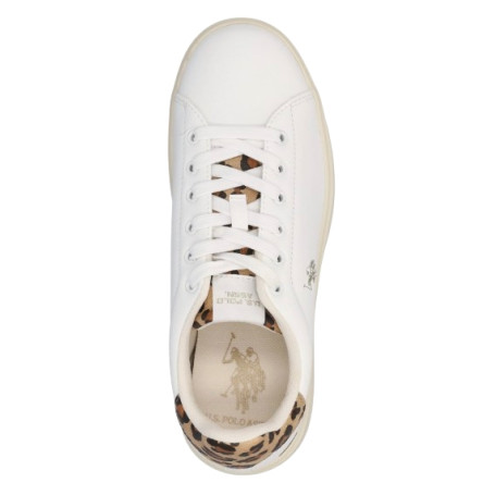 Sneaker U.S. POLO donna Marlyn001 in ecopelle white/leopard DS26UP15