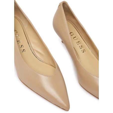 Décolleté Guess a punta tc 40 pelle beige Casen D27GU04 FLTCSELEA08
