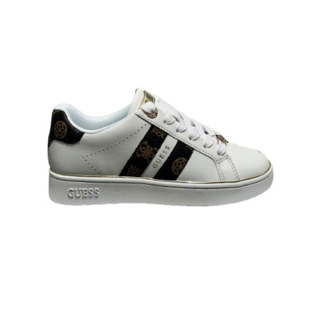 Scarpe donna sneaker Guess Barlie white/brown D27GU08 FLTBRLELE12