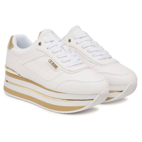 Scarpe donna sneaker Guess Hansin4 white/platino D27GU17 FLJHN4ELE12