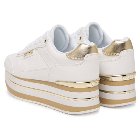 Scarpe donna sneaker Guess Hansin4 white/platino D27GU17 FLJHN4ELE12