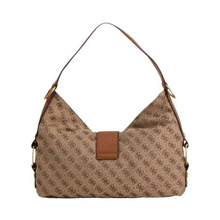 Borsa donna Guess a mano/spalla Camden latte logo/cognac B27GU98 JJ930818