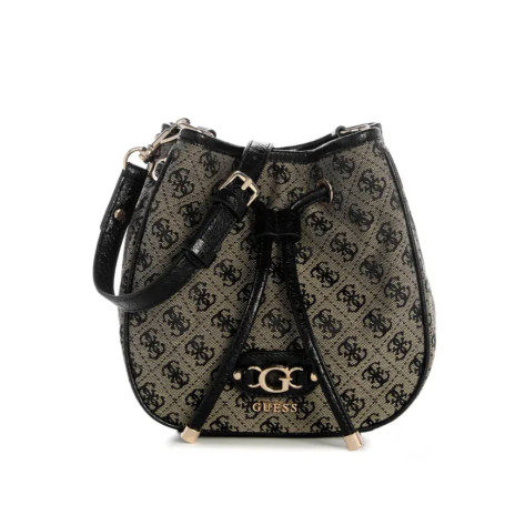 Borsa Guess tracolla Samantha mini drawstring bucket black logo B27GU109 JT231377