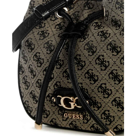 Borsa Guess tracolla Samantha mini drawstring bucket black logo B27GU109 JT231377