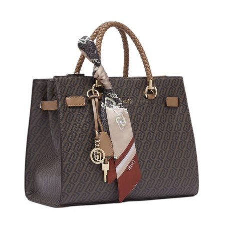 Borsa donna Liu-jo M tote Manhattan suede brown B27LJ24 AF6086 E1137 81140