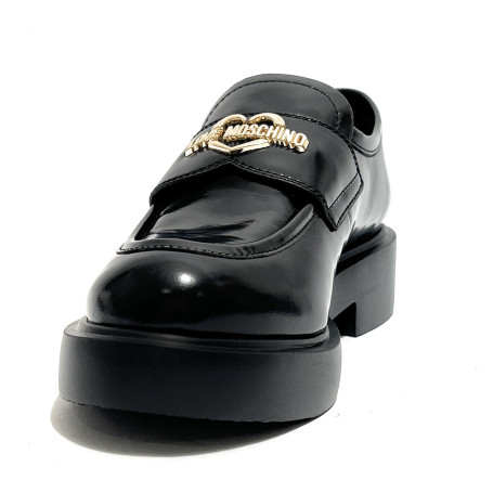 Scarpe Love Moschino mocassino donna in pelle nero D27MO02 JA10404G1PJD0000
