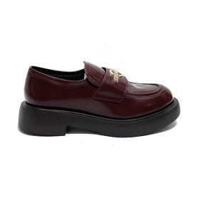 Scarpe Love Moschino mocassino donna in pelle vino D27MO05 JA10404G1PJD0552