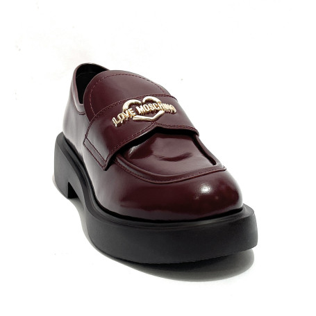 Scarpe Love Moschino mocassino donna in pelle vino D27MO05 JA10404G1PJD0552