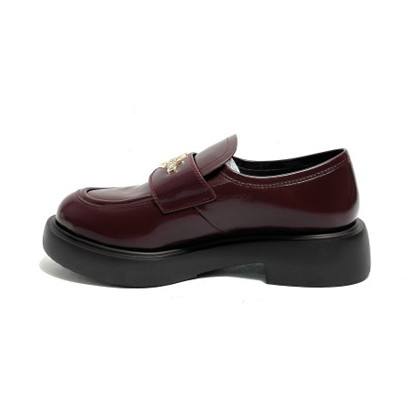 Scarpe Love Moschino mocassino donna in pelle vino D27MO05 JA10404G1PJD0552