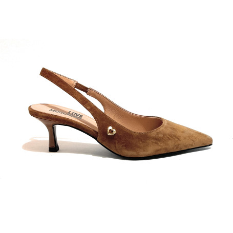 Scarpe donna Love Moschino decolleté in camoscio cognac D27MO04 JA10356G1PIE0210