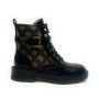 Scarpe donna Guess anfibio in ecopelle nero/ stampa multilogo D27GU31 FLFFEIELE10