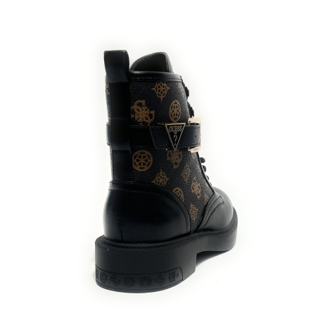 Scarpe donna Guess anfibio in ecopelle nero/ stampa multilogo D27GU31 FLFFEIELE10